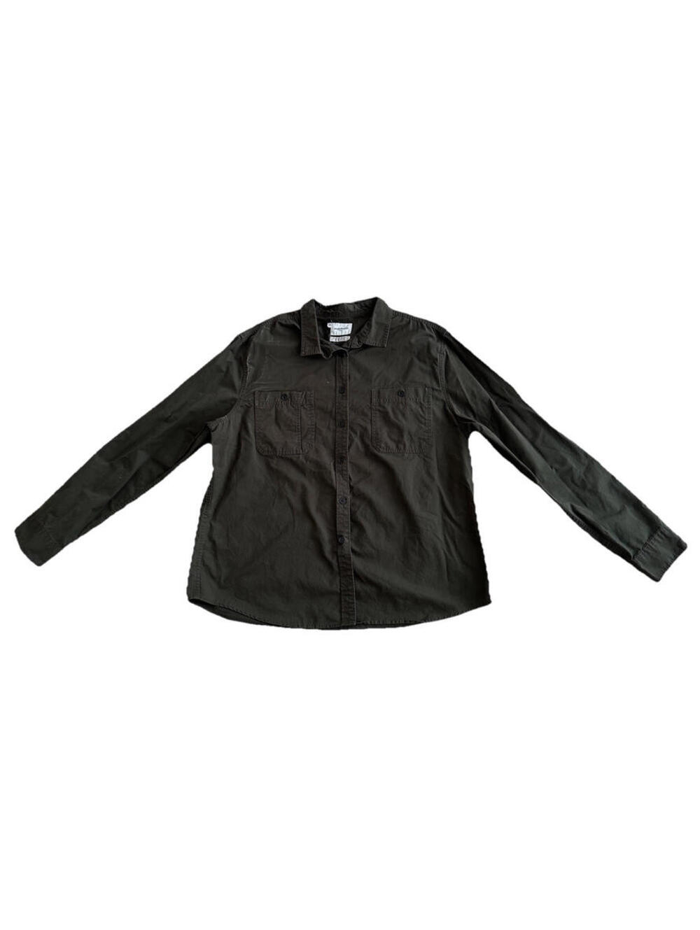 NEW Goodfellow & Co Men’s Dark Green Button-Front Collared Shirt Long Sleeve XXL